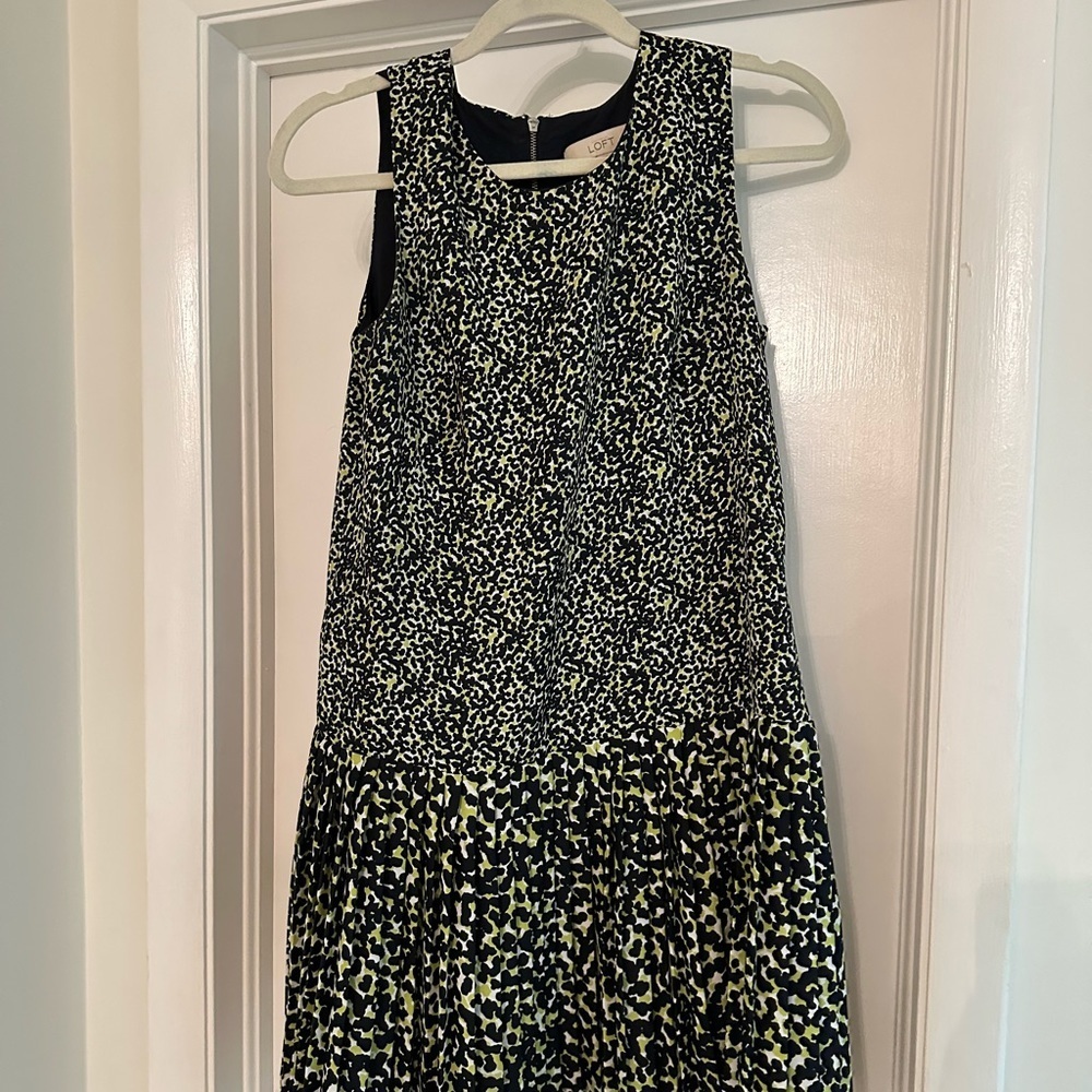 Loft Leopard/cheeta print drop waist shift dress​​